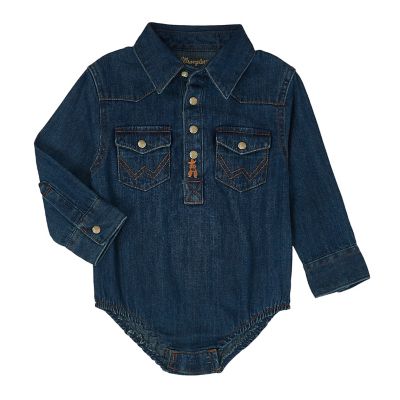 Wrangler Baby Boy Long Sleeve Denim Bodysuit
