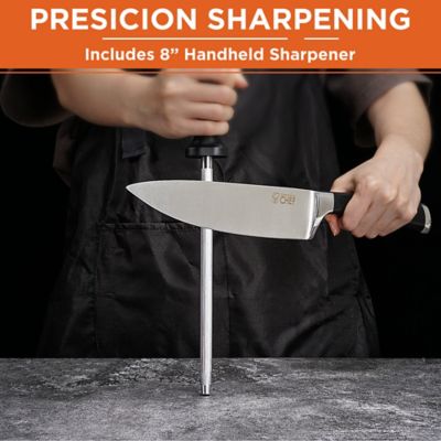 Image showing  Pro 8 in. High-Carbon Steel Full Tang Chef's Knife with Triple Rivet G10 Handle with Sharpener, CH7CR8INCKG10