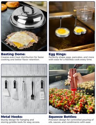 Image showing  Stainless Steel Griddle Accessories Kit, 36 pc., Flat Top Grill Utensils Accessories with Carry Bag