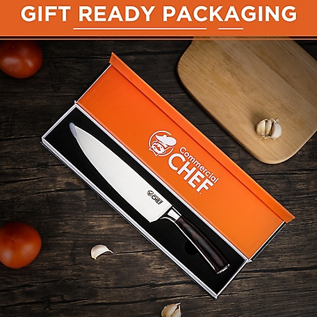 Commercial CHEF Pro 8 in. High-Carbon Steel Full Tang Chef's Knife with  Triple Rivet G10 Handle with Sharpener, CH7CR8INCKG10 at Tractor Supply Co.