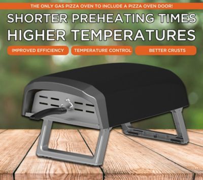 Image showing  Outdoor Portable Propane Pizza Oven with Baffle Door, Peel, Stone, Cutter and L-Shaped Burner, 12 in.