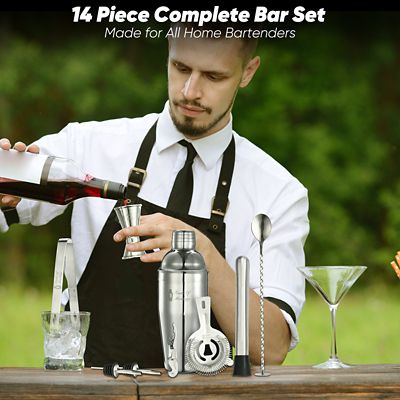 Image showing  Stainless Steel Bartender Kit, Bar Set Cocktail Shaker Set, Cocktail Bartending Kit, 14 pc.