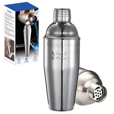 Touch of Mixology Stainless Steel 25 oz. (750Ml) Cocktail Shaker with Built-In Strainer, TMCKSH