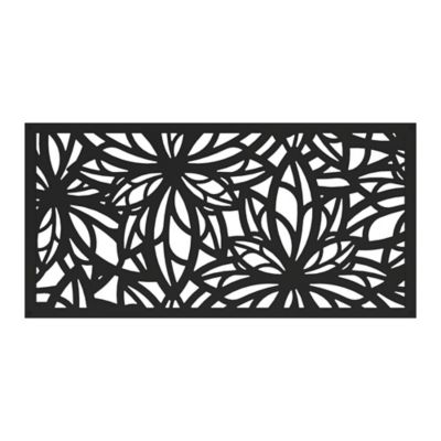 Barrette Outdoor Living 2 ft. x 4 ft. Freesia Decorative Screen Panel, Black