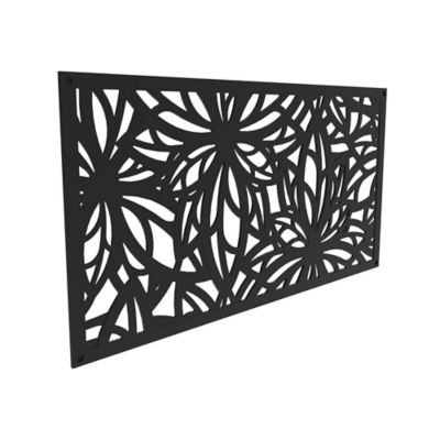 Image showing  2 ft. x 4 ft. Freesia Decorative Screen Panel, Black