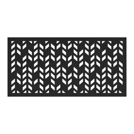 Barrette Outdoor Living Aztek Black Decorative Panel 2 ft x 4 ft. Fence Post Braces & Accessories