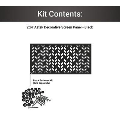 Image showing 5 th FREESTYLE 2 ft. x 4 ft. Aztek Black Decorative Screen Panel