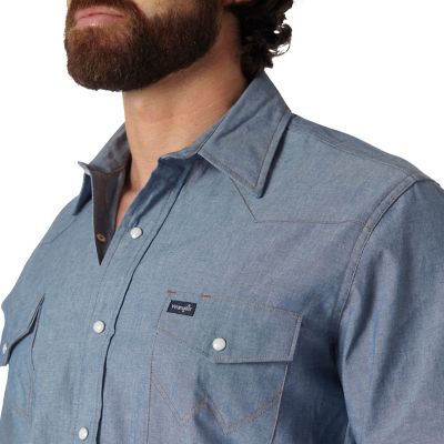 Image showing  Men's Cowboy Cut Western Long-Sleeve Snap-Front Shirt