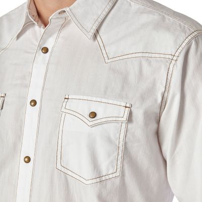 Image showing  Men's Retro Western Dobby Button-Down Shirt