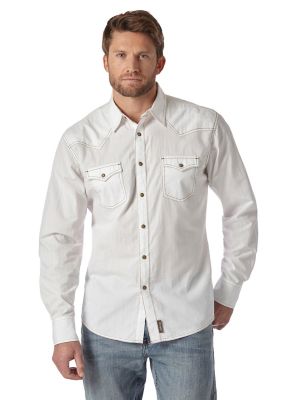 Wrangler Men's Retro Western Dobby Button-Down Shirt