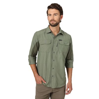 Wrangler Men's ATG Mix Material Button-Down Shirt