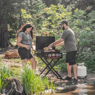 Image showing 7 th Blackstone Propane Gas Cart Griddle with Hood, 361 sq. in., Black