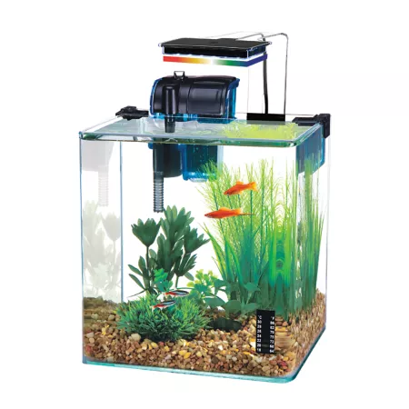 Penn-Plax Vertex Desktop Nano Aquarium Kit with Multi-Color LED Light Aquariums