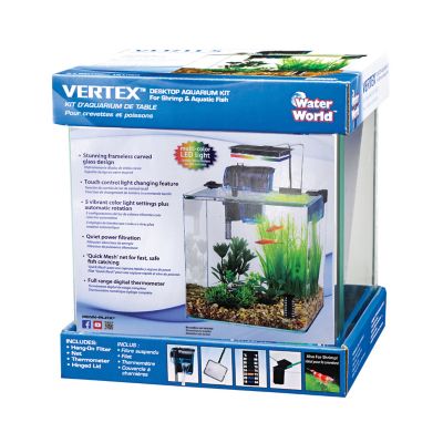 Image showing  Vertex Desktop Nano Aquarium Kit with Multicolor LED Light