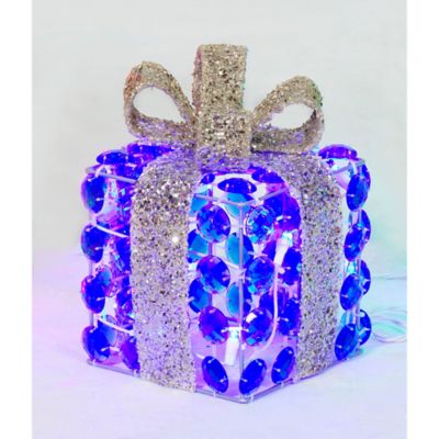 Image showing  Random Twinkle LED Diamond Beads Gift Box Sculpture Holiday Decoration Set, 3 pc.
