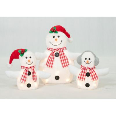 EverStar Plush Snowman Family Sculpture, 3Pack