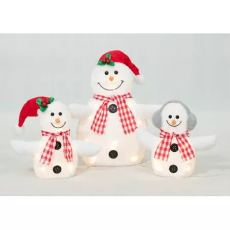 EverStar - Snowman Plush Family Sculpture Set 3 Piece Christmas Statues