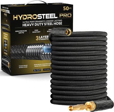 HydroSteel 5/8 in. x 50 ft. Pro Lightweight Kink-Free Stainless Steel Garden Hose