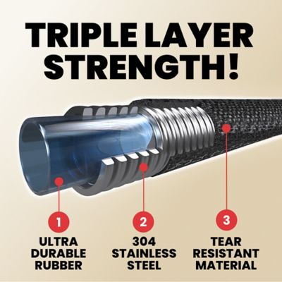 Image showing  5/8 in. x 50 ft. Pro Lightweight Kink-Free Stainless Steel Garden Hose