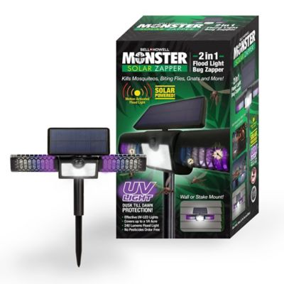 Bell & Howell 1200-Volt Solar Powered Monster Zapper 2-in-1 Bug Killer and Flood Light