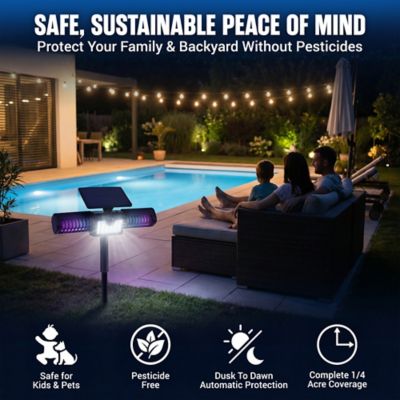 Image showing 8 th Bell & Howell 1,200 V Solar Powered Monster Zapper 2 in 1 Bug Killer and Flood Light