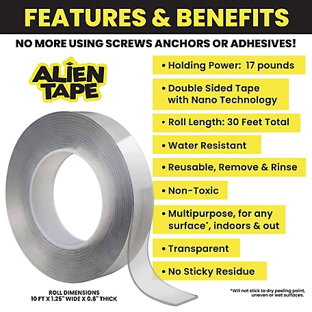 Alien Tape Multifunctional Reusable Double-Sided Tape, 3 pk