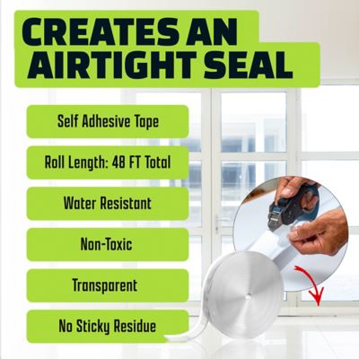 Image showing  1-1/4 in. x 16 ft. Transparent Draft Seal Insulation Tape, 3-Pack