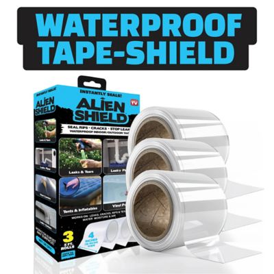 Image showing  4 in. x 5 ft. Waterproof Transparent Adhesive Repair Tape, 3-Pack
