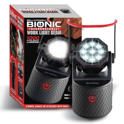 Bell & Howell Bionic Work Light Beam - 1000 Lumens 9 Super Bright LED Rechargeable Handheld Work Light This is the brightest flashlight that I've ever owned