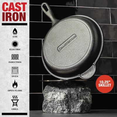 Image showing 7 th Granitestone 10.25 in.Round Pre-Seasoned Cast Iron Skillet