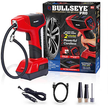 Bullseye Pro 12V 150-PSI Rechargeable Tire Inflator, Air Compressor