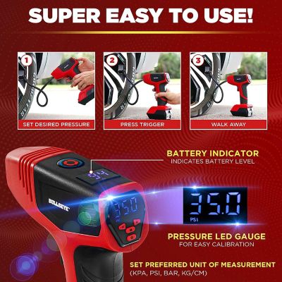 Image showing  12V Pro 150-PSI Rechargeable Tire Inflator, Air Compressor
