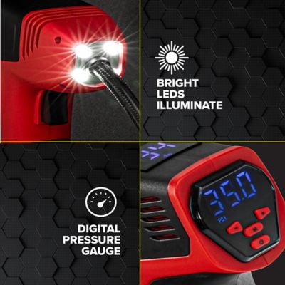 Image showing 8 th Bullseye 12V Pro 150-PSI Rechargeable Tire Inflator, Air Compressor