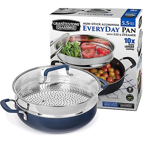 Granitestone 5.5 qt Everyday Pan with Steamer