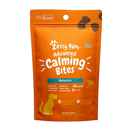 Zesty Paws Advanced Calming W Melatonin, Turkey Dog Supplements, 30 ct.