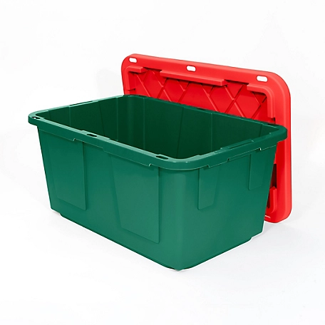 HOMZ Durable 27 Gallon Heavy Duty Holiday Storage Tote, Green/Red, (4  Pack), 1 Piece - Harris Teeter