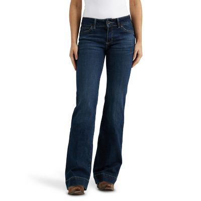 Wrangler Women's Relaxed Fit Mid-Rise Retro Mae Wide Leg Trouser Jeans