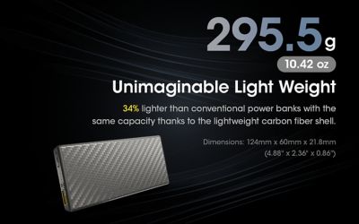 Image showing 5 th Nitecore 5V-3A 9V-2.22A/12V-1.68A Carbo 20,000 Lightweight Qc 20000 Mah Power Bank