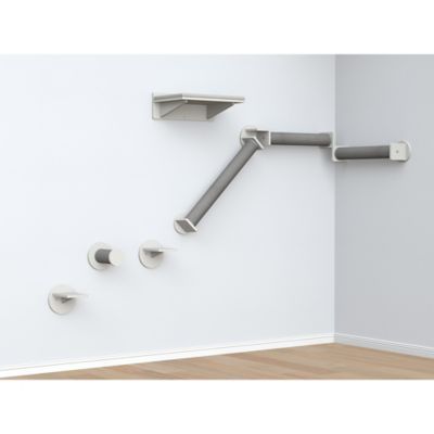 Image showing  Wall-Mounted Cat Perch Set 6 with Scratching Posts and Steps