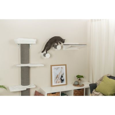 Image showing  Wall-Mounted Cat Steps Covered with Sisal Scratching Carpet, 3-Pack