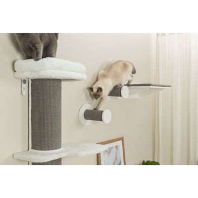 Image showing  Wall-Mounted Cat Steps Covered with Sisal Scratching Carpet, 3-Pack
