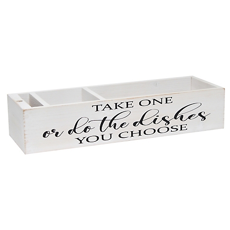 Elegant Designs Kitchen Countertop Decorative Organizer with "Take One Or Do the Dishes You Choose" Script and Marker Slot