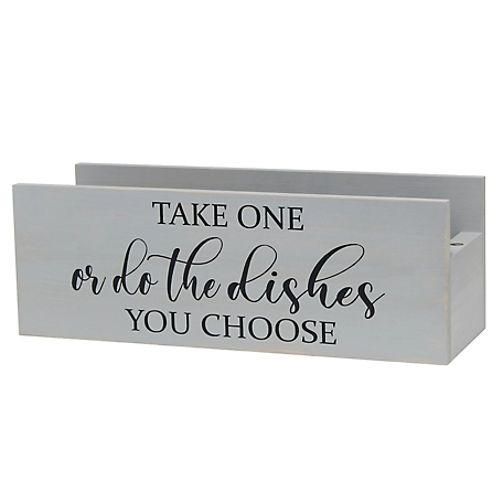 Elegant Designs Farmhouse Wooden Kitchen Countertop Organizer "Take One Or Do the Dishes You Choose" Script and Marker Slot