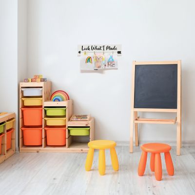 Elegant Designs 4-Photo Wall-Mounted Wood Picture Frame with Clips Hearted Arrow and Look What I Made Script, Gray Wash