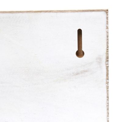 Image showing  4-Photo Wall-Mounted Wood Picture Frame with Clips Hearted Arrow and Look What I Made Script, White Wash