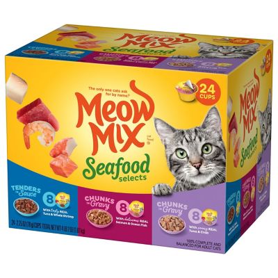 Image showing 7 th Meow Mix Seafood Selects Wet Cat Food Variety pk., 24 Cups, 2.75 Oz.