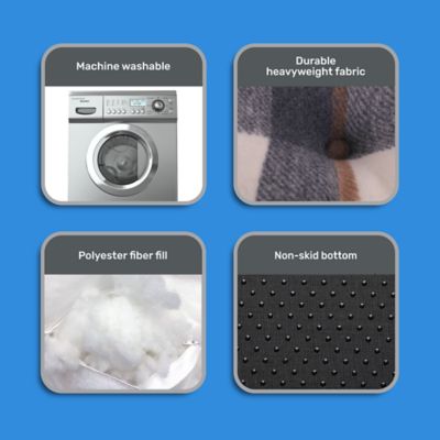 Image showing  Tufted Pillow Pet Bed, Gray/Rust/Cream, 27 in. x 36 in.