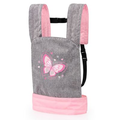 Bayer Design Dolls: Carrier Modern Design - Grey, Pink, Butterfly - Fits Dolls Up to 18 in., 62233AA