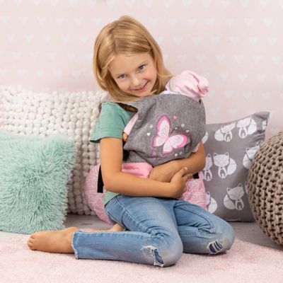 Image showing  Dolls: Carrier Modern Design - Grey, Pink, Butterfly - Fits Dolls Up to 18 in., 62233AA