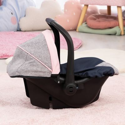 Image showing  Dolls: Car Seat - Grey, Blue, Pink Butterfly - Fits Dolls Up to 18 in., 67927AA